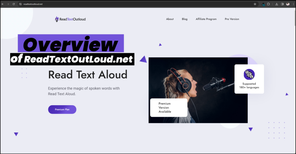 Overview of ReadTextOutLoud.net