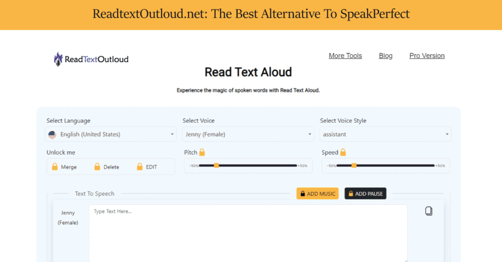 ReadtextOutloud The Best Alternative To SpeakPerfect